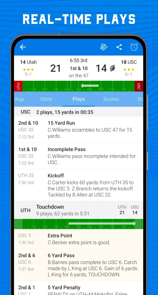Zrzuty ekranu Scores App: College Football