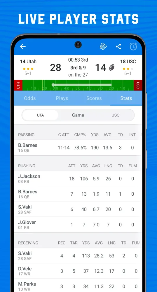Zrzuty ekranu Scores App: College Football