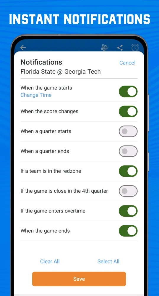 Zrzuty ekranu Scores App: College Football
