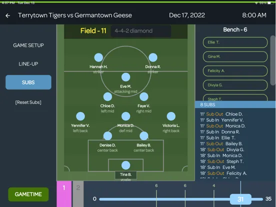 SmartSubs Soccer Coaching iPad  স্ক্রিনশট