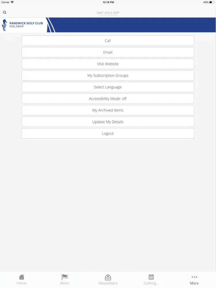 Randwick Golf Club iPad 應用截圖