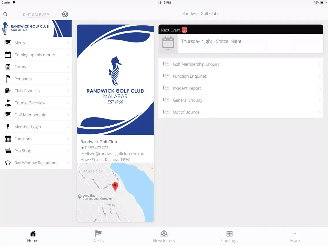 Randwick Golf Club iPad 應用截圖