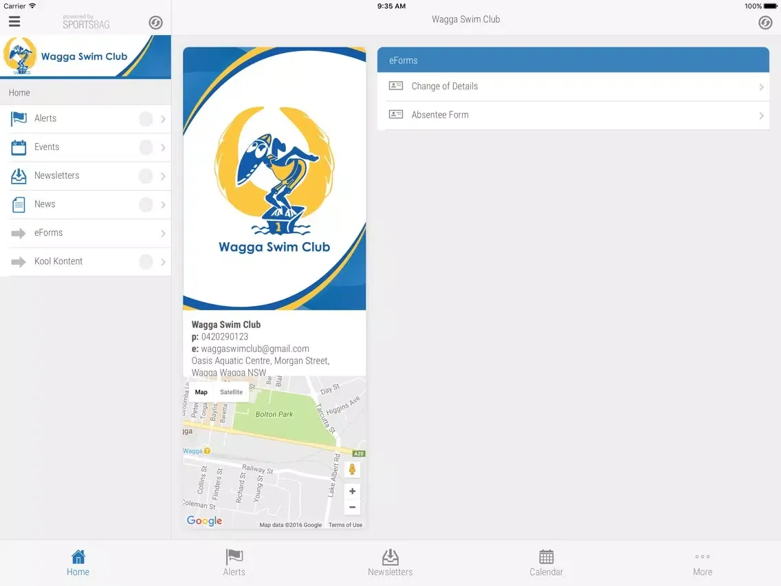 Wagga Swim Club - Sportsbag iPad 应用截图