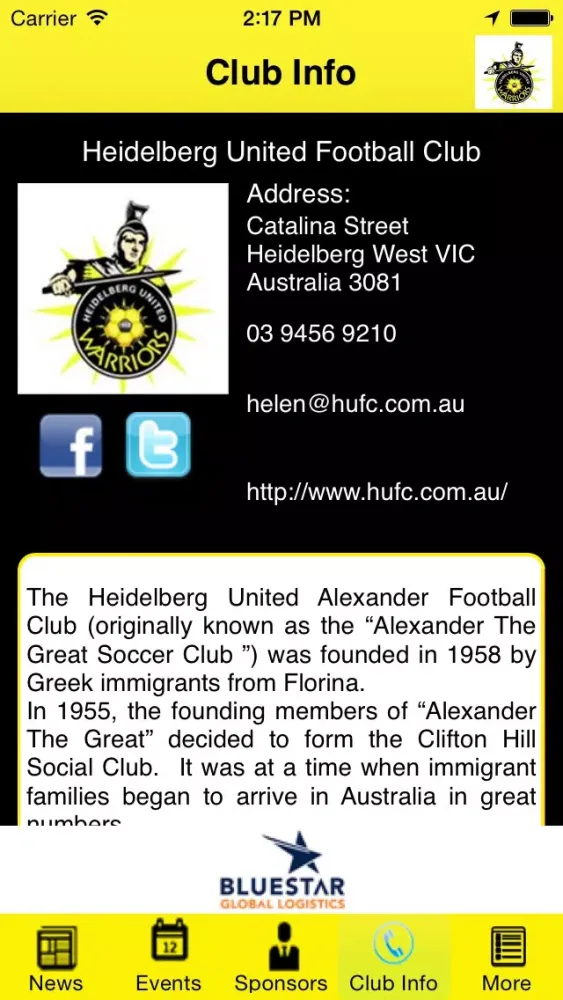 Captures d'écran de Heidelberg United Football Club