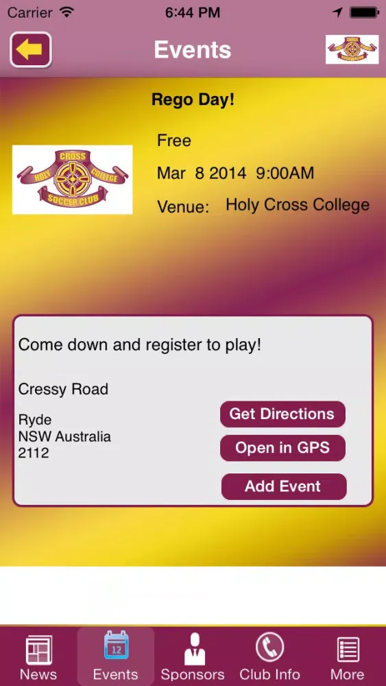 Holy Cross College Soccer Club应用截图