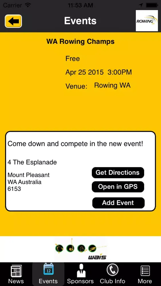 Rowing WA Screenshots