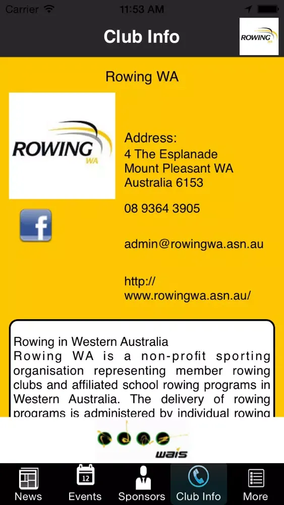 Rowing WA Screenshots