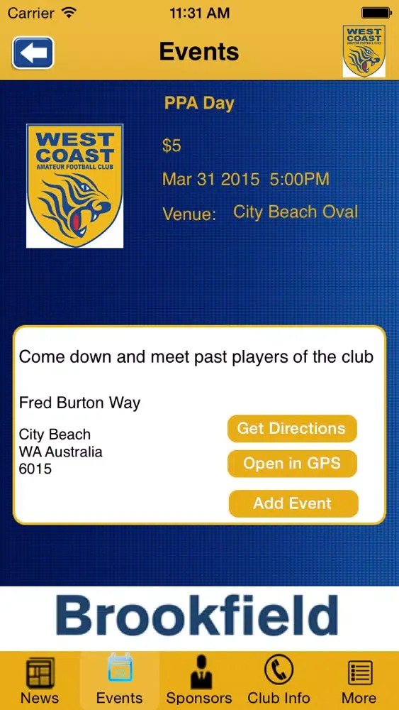 تصاویر West Coast Amateur Football Club
