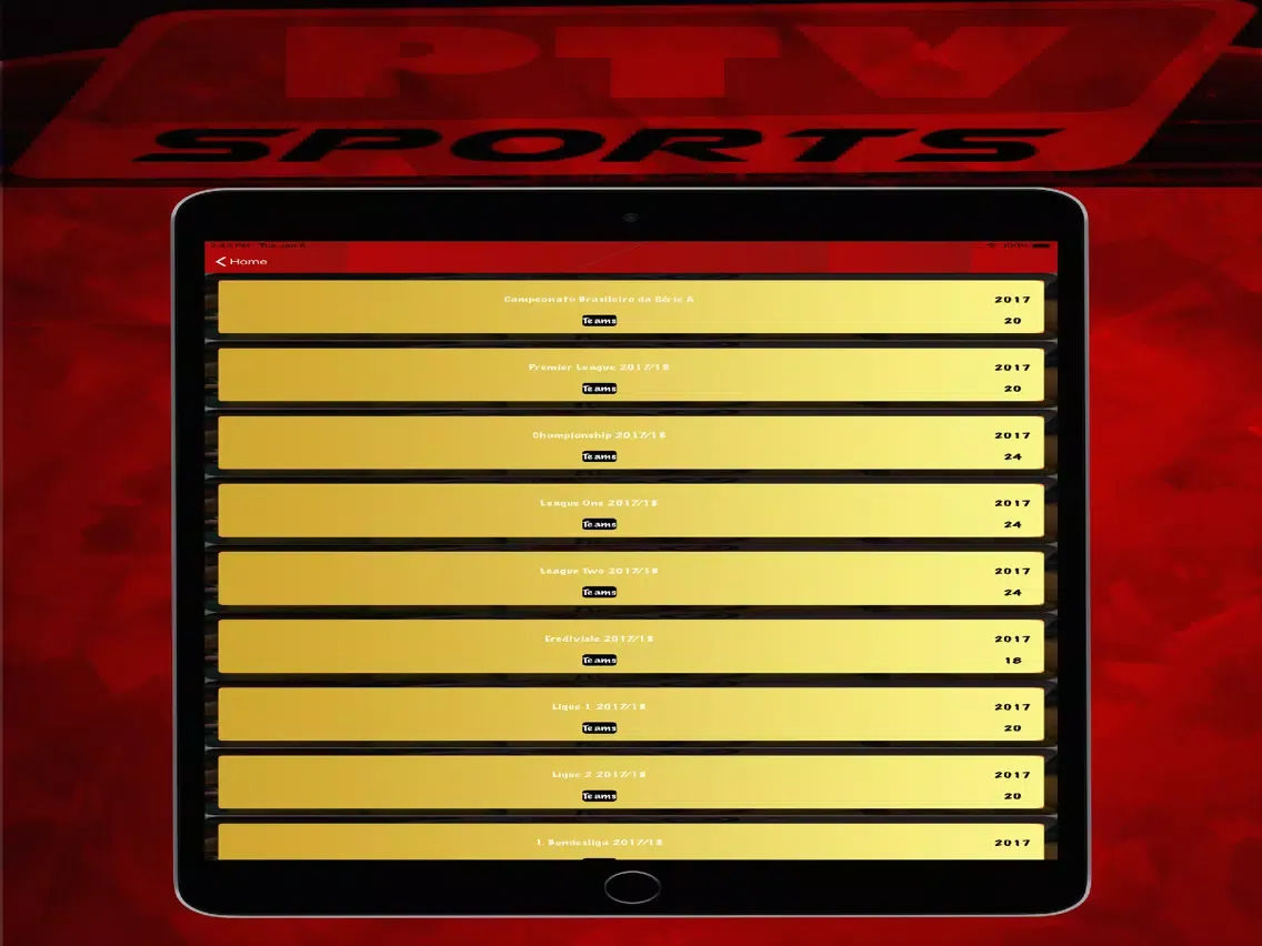 Tangkapan layar Ptv Live Sport Cric & Football iPad 