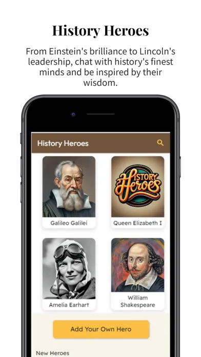 Tangkapan skrin History Heroes AI