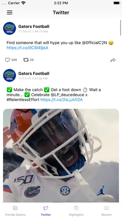 Capturas de tela do College Football Talk Scores