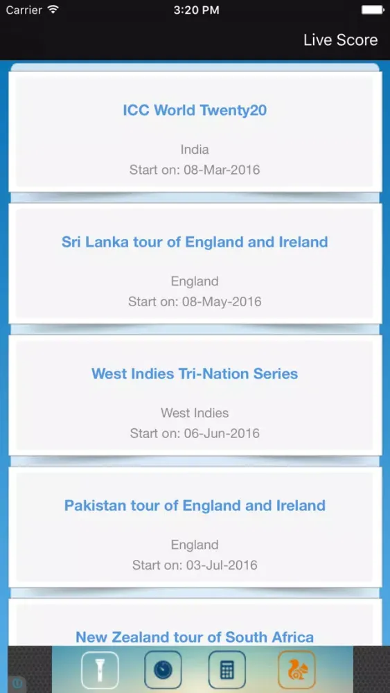 Ảnh chụp màn hình của Live Cricket Scores and Schedule