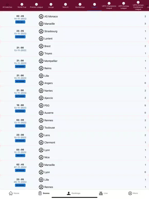 LiveScore Sports iPad  স্ক্রিনশট