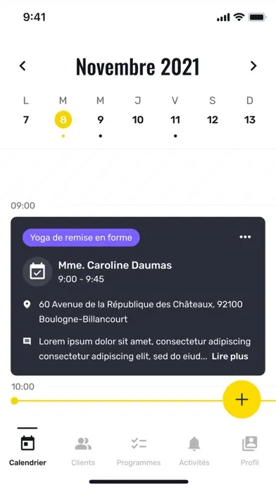 Zrzuty ekranu SportyLib Pro – Agenda sportif