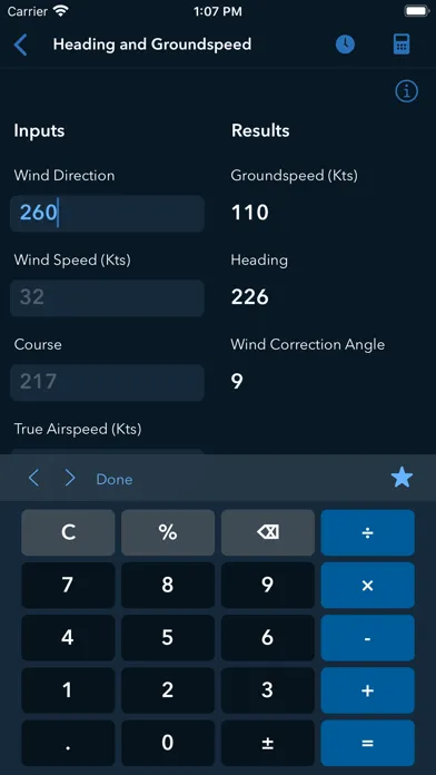 Sporty's E6B Flight Computer 스크린샷