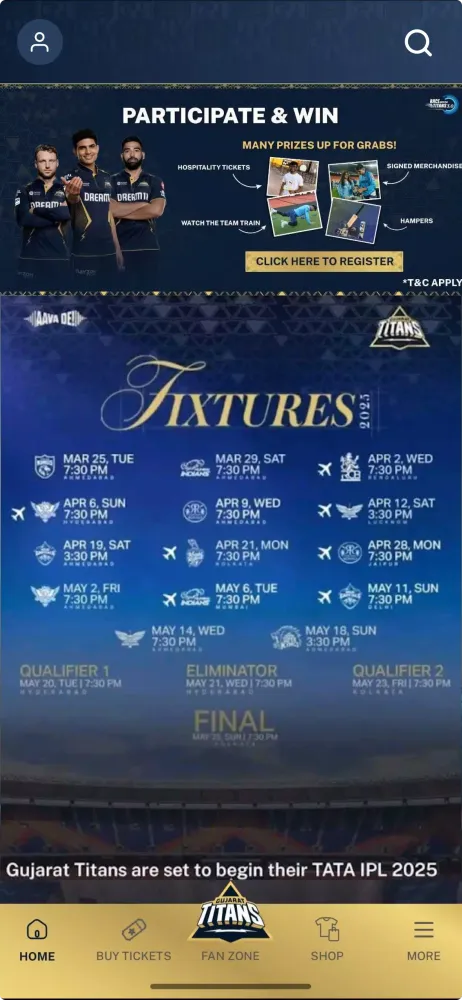 Ảnh chụp màn hình của Titans FAM