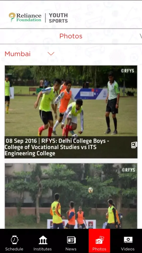Captures d'écran de RF Youth Sports Official App