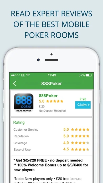Poker Offers: FREE No Deposit Bonuses for 888poker应用截图