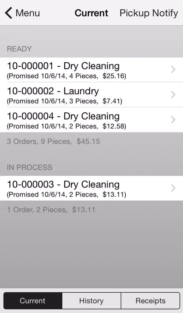 Capturas de pantalla de MyDryCleaner Mobile