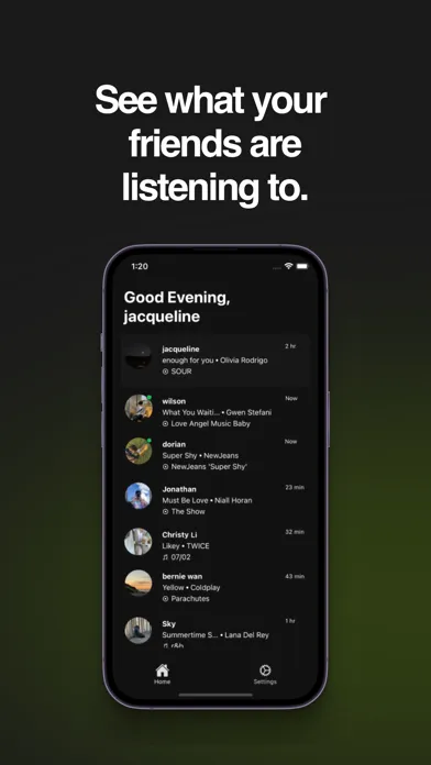 ภาพหน้าจอของ Listening Activity for Spotify
