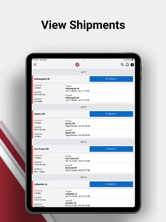 MySpot Driver iPad  Screenshots