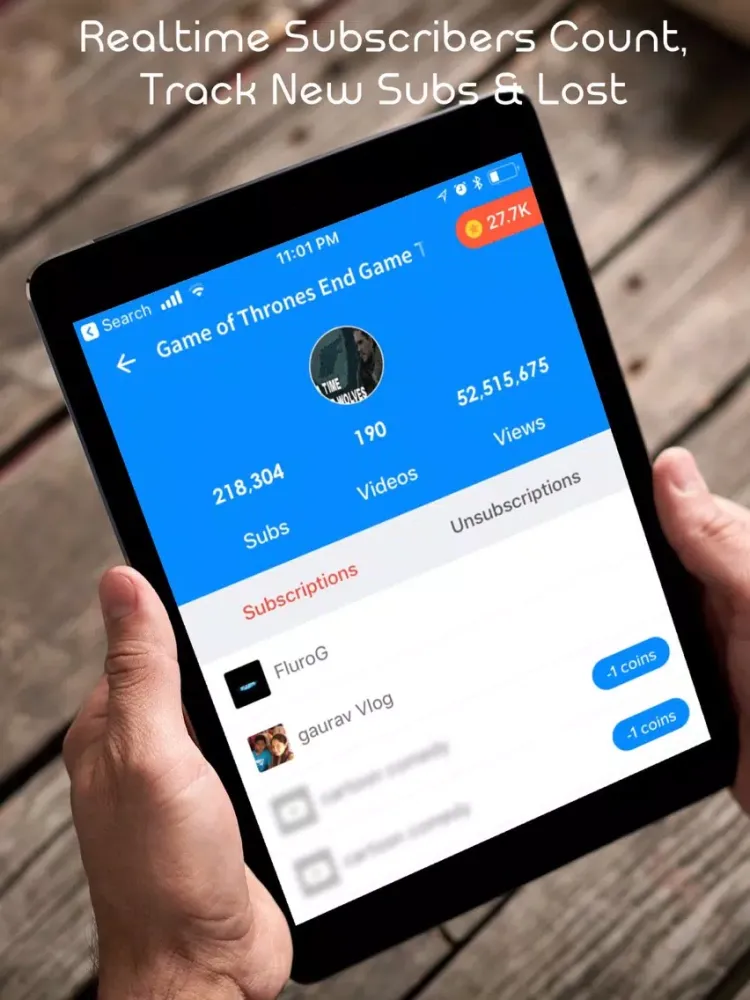 Tangkapan skrin Subscribers tracker for yt sub iPad 