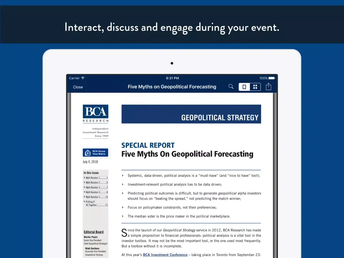 تصاویر BCA Investment Conference iPad 