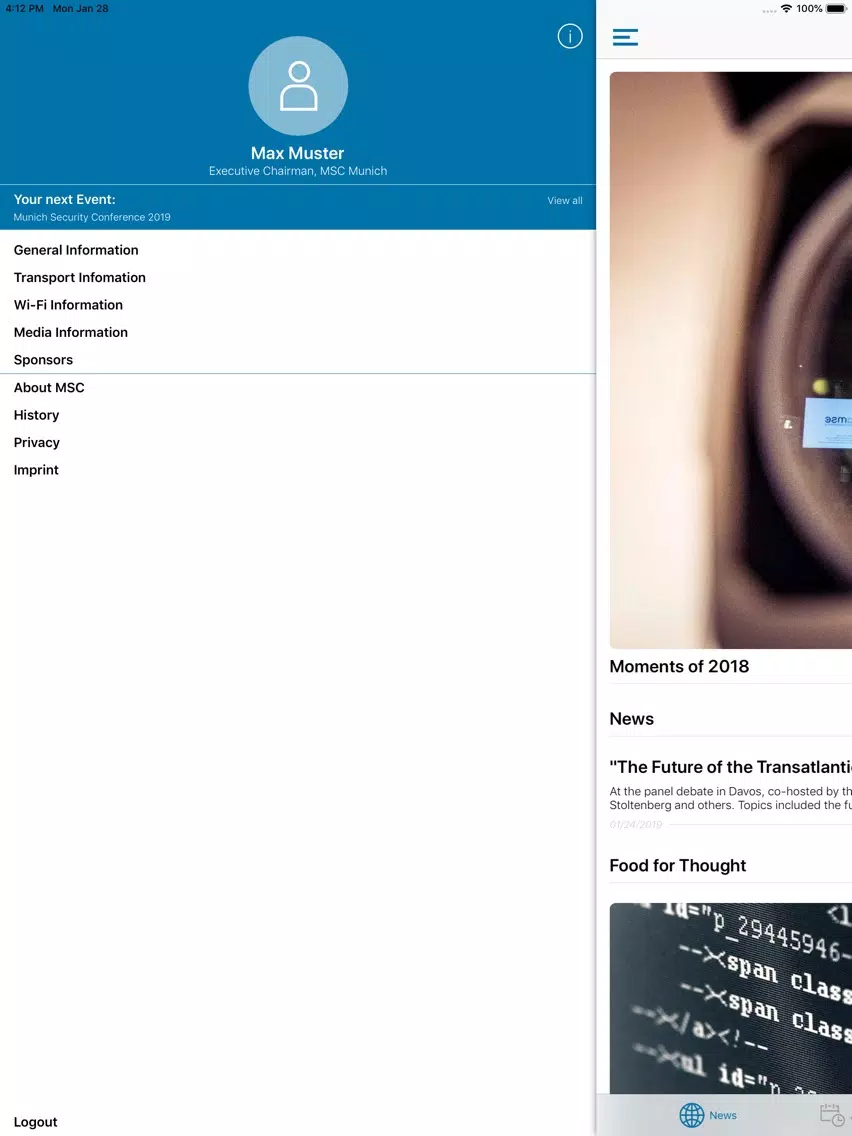 Munich Security Conference iPad  Screenshots