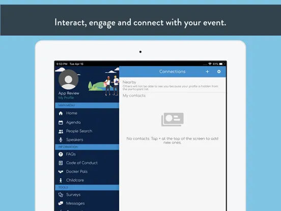 ภาพหน้าจอของ DockerCon iPad 