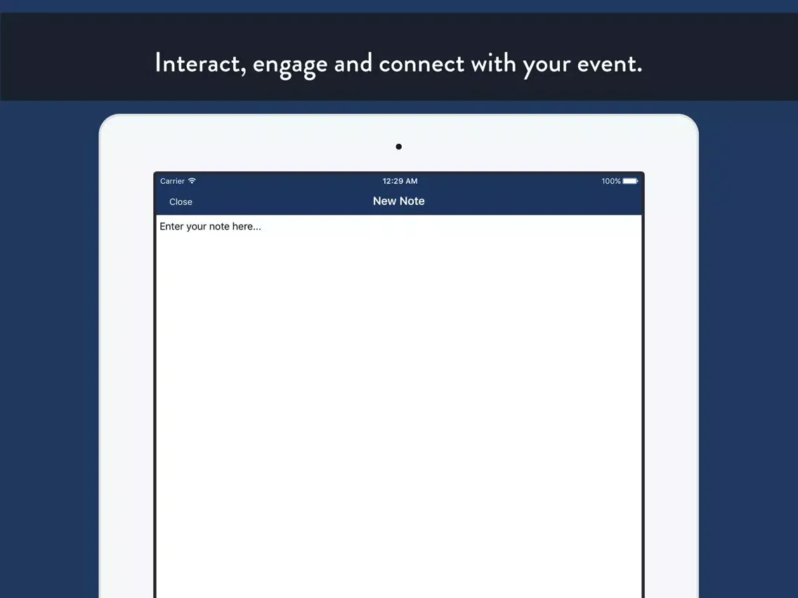 Capturas de tela do DSP Events iPad 