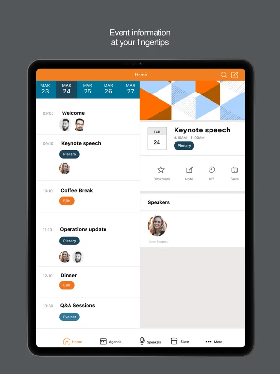 ภาพหน้าจอของ Elsevier Events iPad 