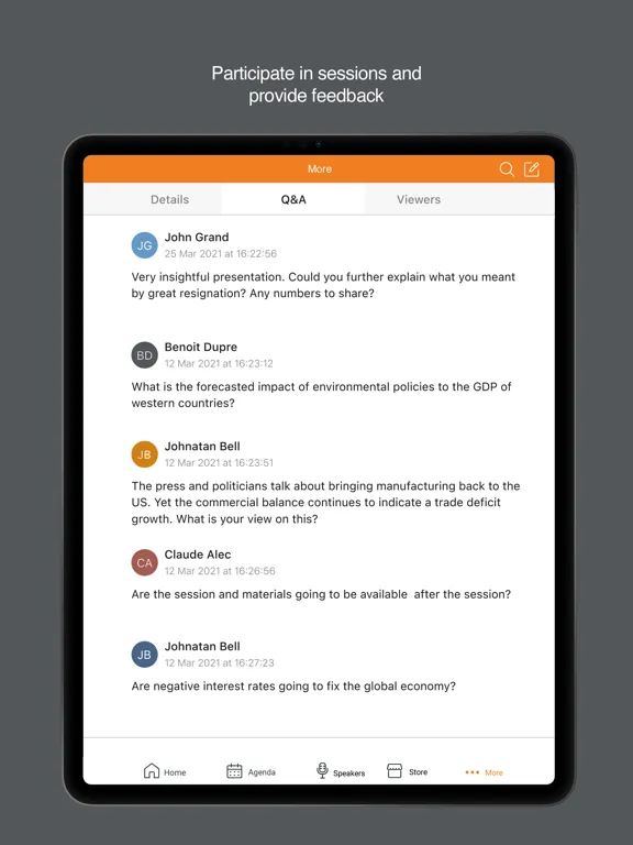 ภาพหน้าจอของ Elsevier Events iPad 