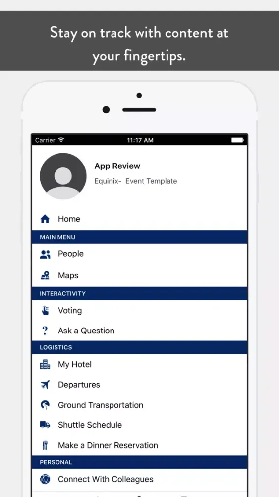 Screenshot di Equinix Mobile Event App