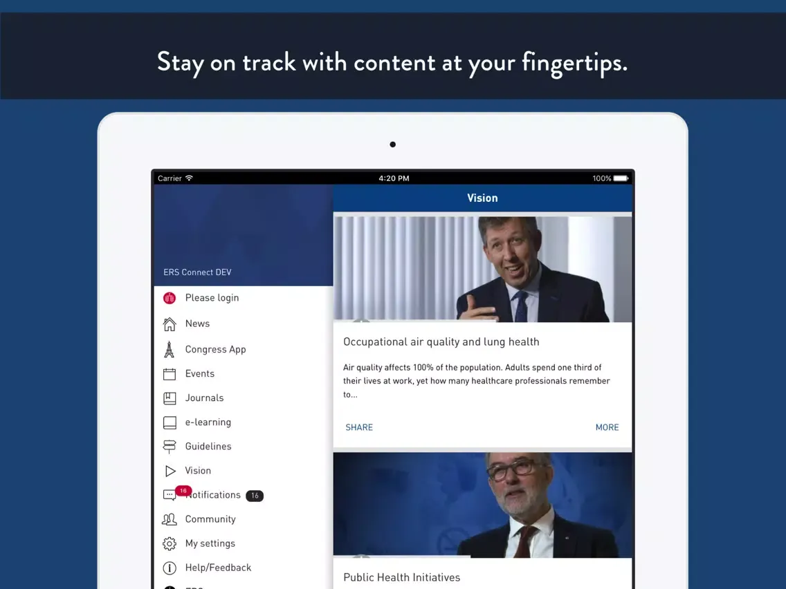ERS Connect iPad 應用截圖