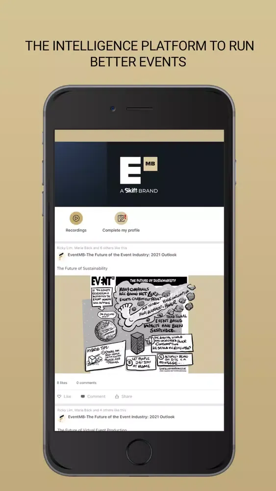 Capturas de tela do EventMB