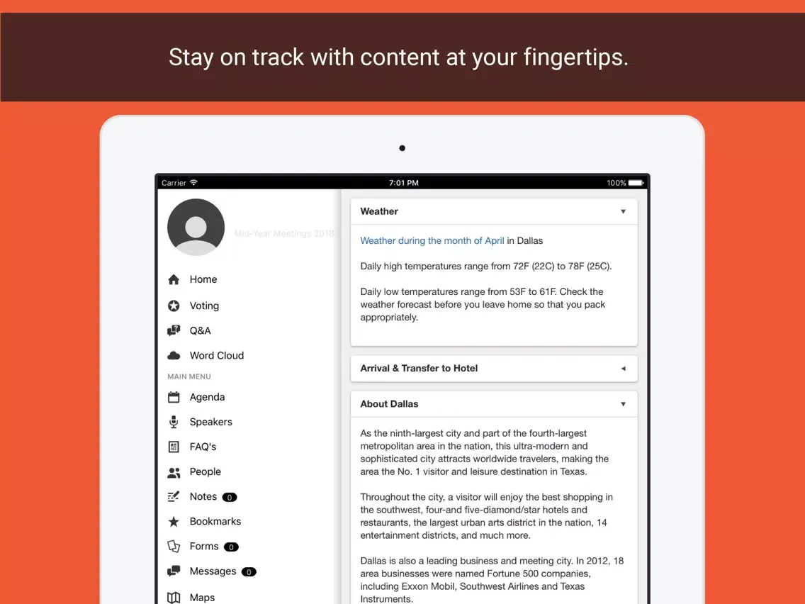 Kronos Events iPad  스크린샷