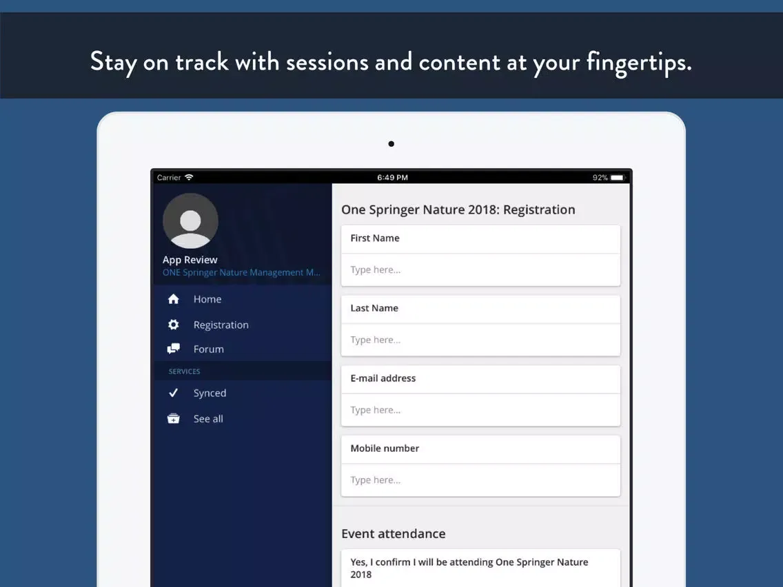 Скриншоты One Springer Nature Event iPad 