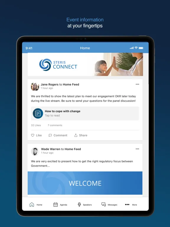 ภาพหน้าจอของ STERIS Connect iPad 