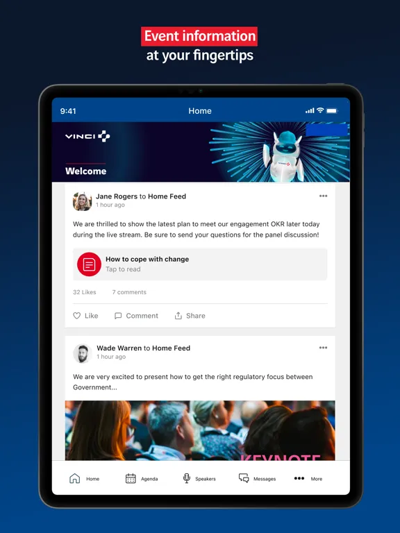 Tangkapan skrin VINCI Events iPad 