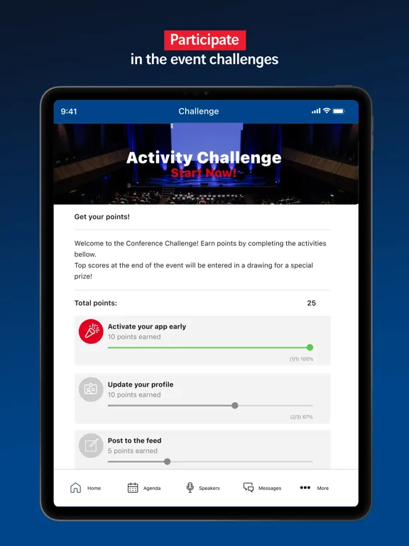 Tangkapan skrin VINCI Events iPad 