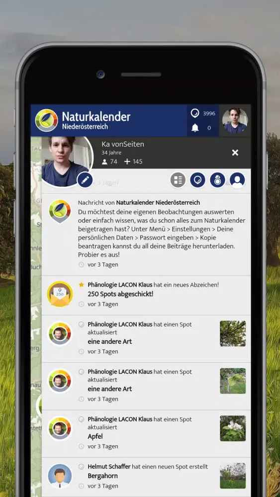 Zrzuty ekranu Naturkalender Niederösterreich