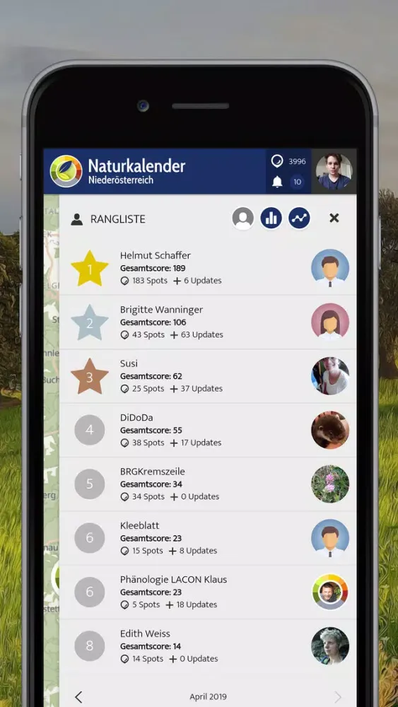Zrzuty ekranu Naturkalender Niederösterreich