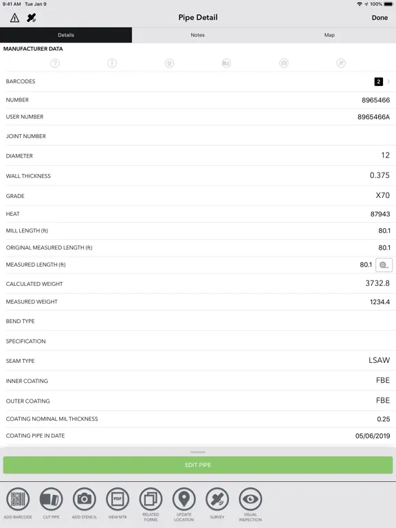 Capturas de tela do DNOW eTrack: Asset Management iPad 