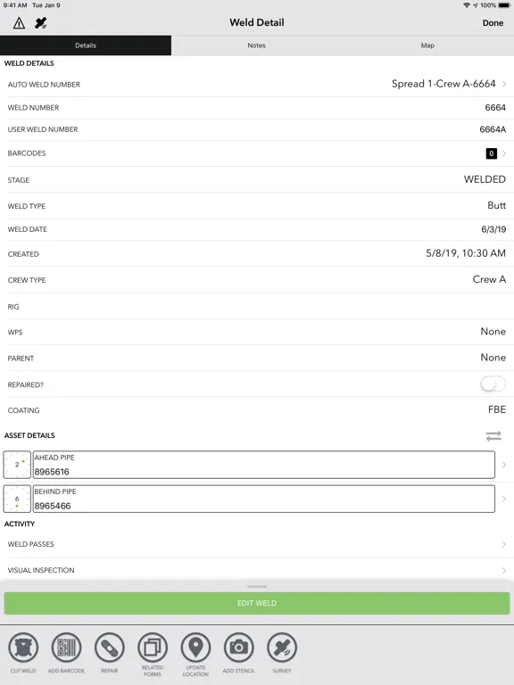 Capturas de tela do DNOW eTrack: Asset Management iPad 