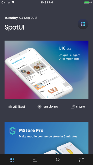 SpotUI Screenshots