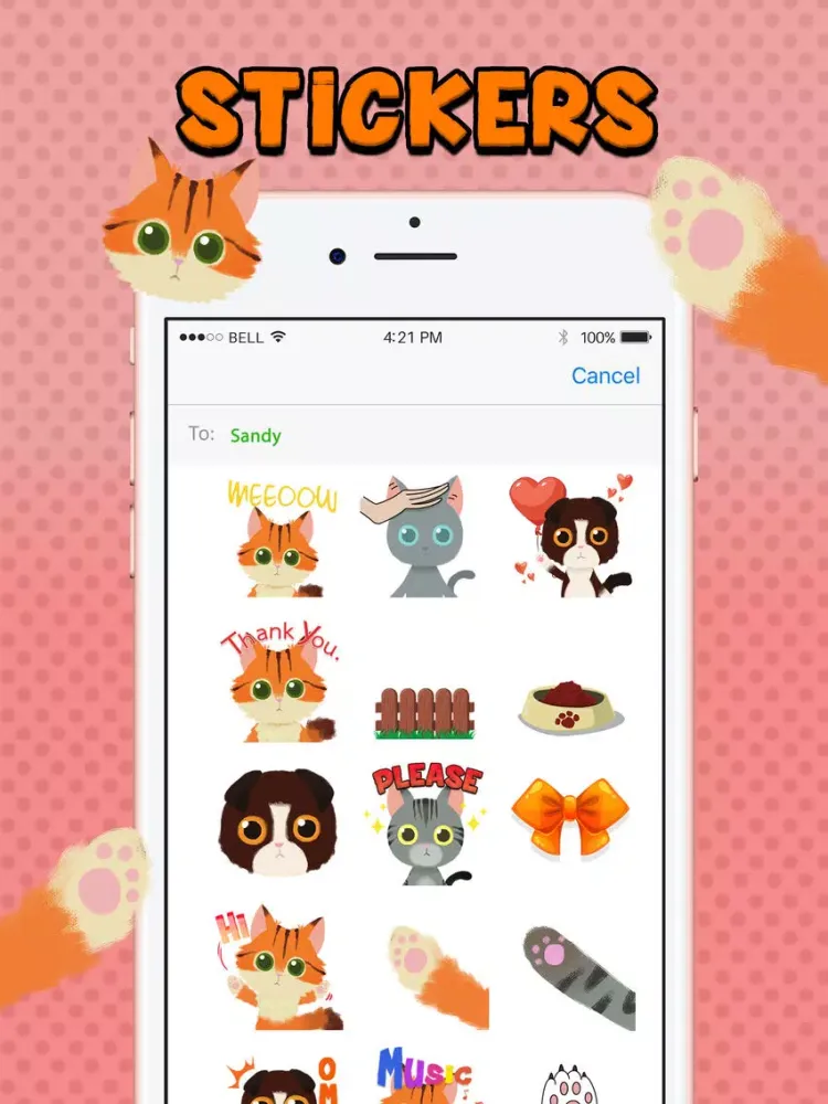 Скриншоты Cat & Kitten Stickers Emoji Keyboard Animal Themes iPad 