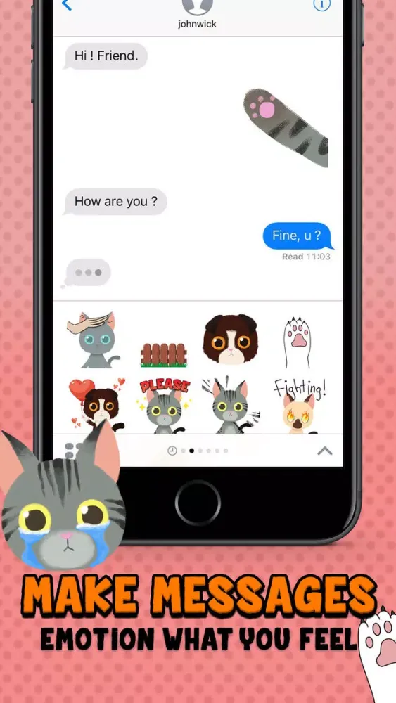 Скриншоты Cat & Kitten Stickers Emoji Keyboard Animal Themes