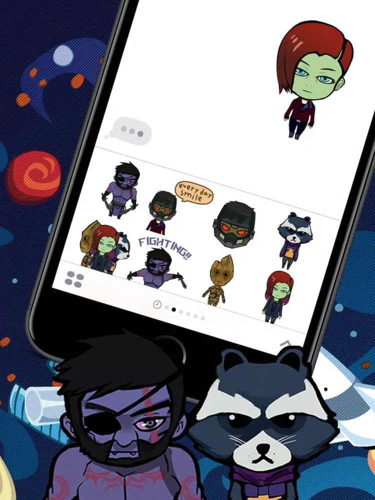 Ảnh chụp màn hình của Guardians Hero Emoji Stickers for iMessage iPad 