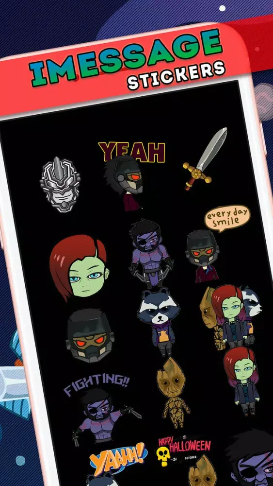 Ảnh chụp màn hình của Guardians Hero Emoji Stickers for iMessage
