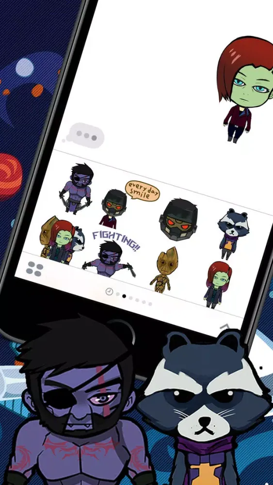 Ảnh chụp màn hình của Guardians Hero Emoji Stickers for iMessage